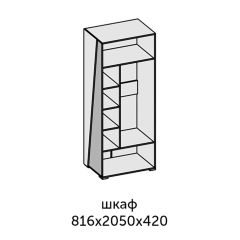 Аллегро-10 Шкаф 2дв. (дуб крафт золотой-камень темный) в Надыме - nadym.mebel24.online | фото 2