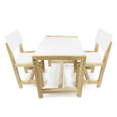 Детский растущий комплект стол и два стула  Я САМ "Лофт" (Белый, Сосна) в Надыме - nadym.mebel24.online | фото