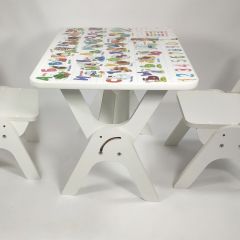Детский растущий стол-парта и два стула Я САМ "Умка-Дуо" (Алфавит) в Надыме - nadym.mebel24.online | фото