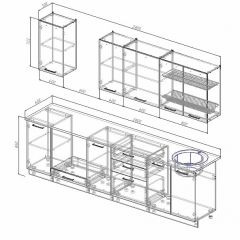 Кухонный гарнитур Антрацит 2800 (Стол. 26мм) в Надыме - nadym.mebel24.online | фото 2