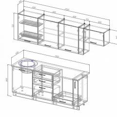 Кухонный гарнитур Лофт 2550 (Стол. 26мм) в Надыме - nadym.mebel24.online | фото 2