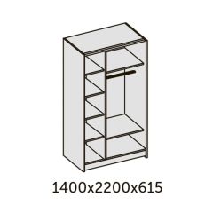 ИННЭС-5 Шкаф-купе 2-х дв. 1400 (1дв. Ф1 - бодега белая, 1дв. Ф2 - зеркало) в Надыме - nadym.mebel24.online | фото 2