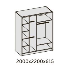 ИННЭС-5 Шкаф-купе 2-х дв. 2000 (2 дв. Ф3 - венге вст. экокожа корич) в Надыме - nadym.mebel24.online | фото 2