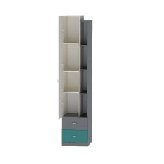 Клео П-1 Пенал 1дв, 2ящ. (ЛДСП графит-миндаль-океан) в Надыме - nadym.mebel24.online | фото 2