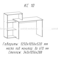 Компьютерный стол №10 (Анкор белый) в Надыме - nadym.mebel24.online | фото