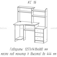 Компьютерный стол №16 (Анкор темныйанкор темный) в Надыме - nadym.mebel24.online | фото