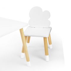 Комплект детской мебели стол и два стула Облачко (Белый/Белый/Береза) в Надыме - nadym.mebel24.online | фото 1