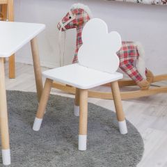Комплект детской мебели стол и два стула Облачко (Белый/Белый/Береза) в Надыме - nadym.mebel24.online | фото 3