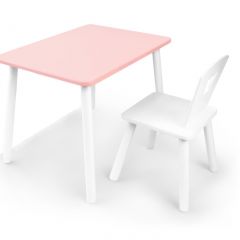 Комплект детской мебели стол и стул Корона (Розовый/Белый/Белый) в Надыме - nadym.mebel24.online | фото 2