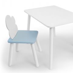 Комплект детской мебели стол и стул Облачко (Белый/Голубой/Белый) в Надыме - nadym.mebel24.online | фото 1
