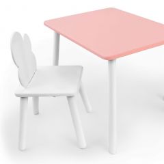Комплект детской мебели стол и стул Облачко (Розывый/Белый/Белый) в Надыме - nadym.mebel24.online | фото