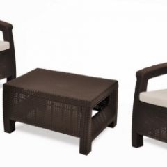 Комплект мебели Корфу Уикенд (Corfu Weekend) коричневый - серо-бежевый * в Надыме - nadym.mebel24.online | фото 1