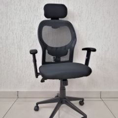 Кресло Barneo K-128 для персонала (черная ткань черная сетка) в Надыме - nadym.mebel24.online | фото