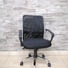 Кресло Barneo K-147 для персонала (черная ткань и сетка) в Надыме - nadym.mebel24.online | фото 3