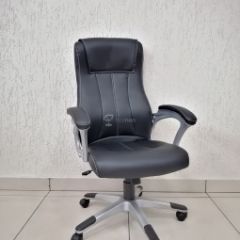 Кресло Barneo K-148 для руководителя (черная экокожа) в Надыме - nadym.mebel24.online | фото