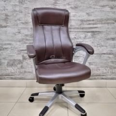 Кресло Barneo K-148 для руководителя (коричневая экокожа) в Надыме - nadym.mebel24.online | фото 1