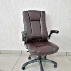 Кресло Barneo K-24 для руководителя (коричневая экокожа) в Надыме - nadym.mebel24.online | фото