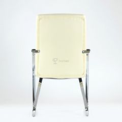 Кресло Barneo K-25 для посетителей и переговорных (хром, бежевая экокожа) в Надыме - nadym.mebel24.online | фото 3