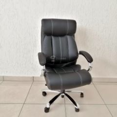 Кресло Barneo K-303 для руководителя (черная экокожа) в Надыме - nadym.mebel24.online | фото