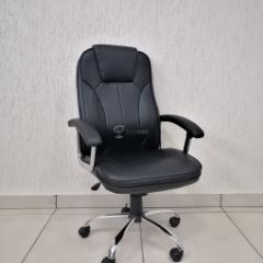Кресло Barneo K-8 для руководителя (черная экокожа) в Надыме - nadym.mebel24.online | фото 1