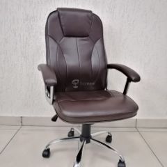 Кресло Barneo K-8 для руководителя (коричневая экокожа) в Надыме - nadym.mebel24.online | фото 1