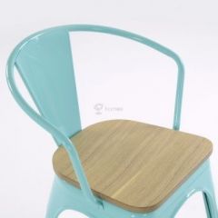 Кресло Barneo N-245 Tolix style Wood  (RAL6027 бирюзовый) в Надыме - nadym.mebel24.online | фото 3