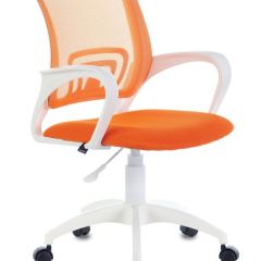 Кресло BRABIX "Fly MG-396W", пластик белый, сетка, оранжевое, 532401, MG-396W_532401 в Надыме - nadym.mebel24.online | фото 1