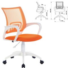 Кресло BRABIX "Fly MG-396W", пластик белый, сетка, оранжевое, 532401, MG-396W_532401 в Надыме - nadym.mebel24.online | фото 2