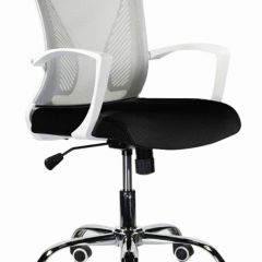 Кресло BRABIX "Wings MG-306" (пластик белый, хром, сетка, серое/черное) 532010 в Надыме - nadym.mebel24.online | фото