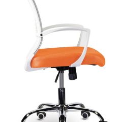 Кресло BRABIX "Wings MG-306", пластик белый, хром, сетка, серое/оранжевое, 532011 в Надыме - nadym.mebel24.online | фото 3