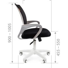 Кресло для оператора CHAIRMAN 696 white (ткань TW-10/сетка TW-05) в Надыме - nadym.mebel24.online | фото 7