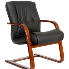 Кресло для посетителя CHAIRMAN  653 V (Кожа) Черное в Надыме - nadym.mebel24.online | фото