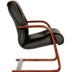 Кресло для посетителя CHAIRMAN  653 V (Кожа) Черное в Надыме - nadym.mebel24.online | фото 3