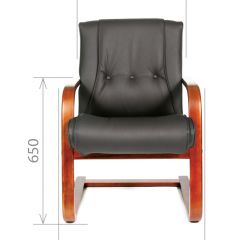 Кресло для посетителя CHAIRMAN  653 V (Кожа) Черное в Надыме - nadym.mebel24.online | фото 4