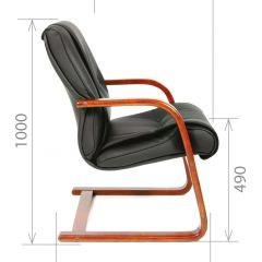 Кресло для посетителя CHAIRMAN  653 V (Кожа) Черное в Надыме - nadym.mebel24.online | фото 5
