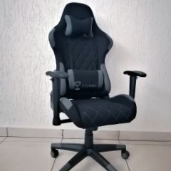 Кресло геймерское Barneo K-51 (черная ткань серые вставки) в Надыме - nadym.mebel24.online | фото