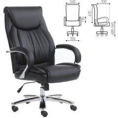 Кресло офисное BRABIX "Advance EX-575" (хром/экокожа/черное) 531825 в Надыме - nadym.mebel24.online | фото