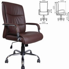 Кресло офисное BRABIX "Space EX-508" (экокожа, хром, коричневое) 531164 в Надыме - nadym.mebel24.online | фото 4