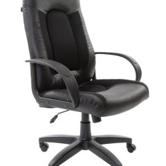 Кресло офисное BRABIX "Strike EX-525" (экокожа черная, ткань черная) 531381 в Надыме - nadym.mebel24.online | фото 1