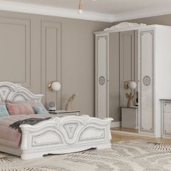 Кровать 2-х спальная 1600*2000 Грация (12.116) без основания (белый/серебро) в Надыме - nadym.mebel24.online | фото 2