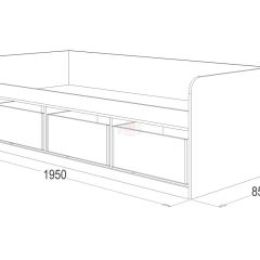 Кровать-8 одинарная с 3-мя ящиками (800*1900) ЛДСП в Надыме - nadym.mebel24.online | фото 3