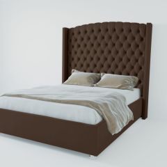 Кровать Берлин ЛЮКС с ПМ 1200 (экокожа коричневая) в Надыме - nadym.mebel24.online | фото 2