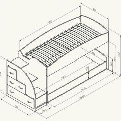 Кровать-чердак "Дюймовочка-4.2"  Дуб молочный/Оранжевый в Надыме - nadym.mebel24.online | фото 3