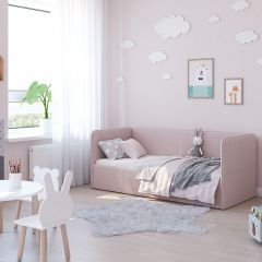 Кровать-диван Leonardo 160*70 (Розовый) + боковина в Надыме - nadym.mebel24.online | фото 5