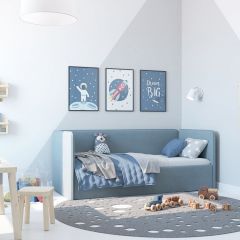 Кровать-диван Leonardo 180*80 (Голубой) + боковина в Надыме - nadym.mebel24.online | фото 5