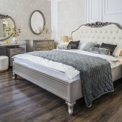 Кровать Мокко 1600 с мягким изголовьем + основание (серый камень) в Надыме - nadym.mebel24.online | фото