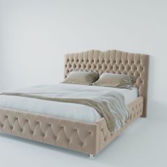 Кровать Нягань с ПМ 2000 (велюр светло-серый) в Надыме - nadym.mebel24.online | фото 2