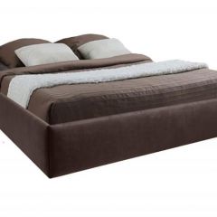 Кровать Подиум с ПМ 1400 (экокожа коричневая) в Надыме - nadym.mebel24.online | фото