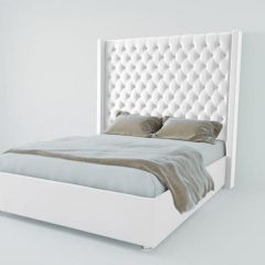 Кровать Версаль ЛЮКС без основания 1400 (экокожа белая) в Надыме - nadym.mebel24.online | фото