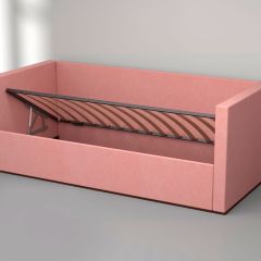 Кровать с ПМ (арт.030) (с/м 900*2000мм) (б/матр), ткань розовая в Надыме - nadym.mebel24.online | фото 2